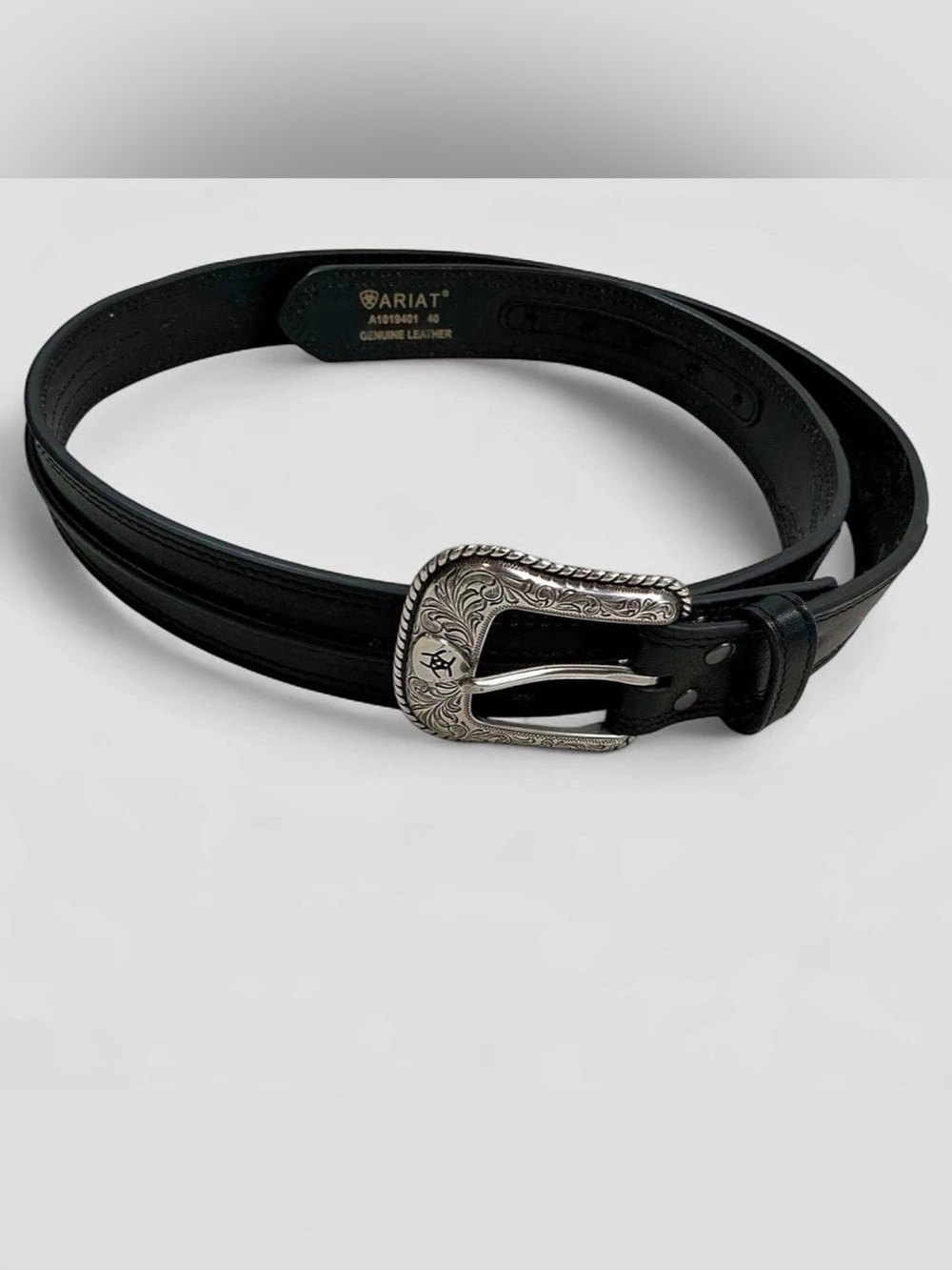 Ariat Men's Center Bump Leather Western Belt Black Size 40 A1019401